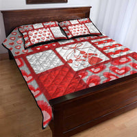 Romania Valentine's Day Quilt Bed Set Martenitsi With Hearts Knitting Effect