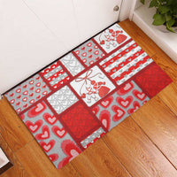 Romania Valentine's Day Rubber Doormat Martenitsi With Hearts Knitting Effect