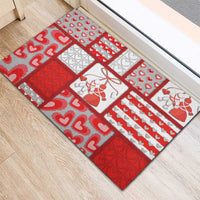 Romania Valentine's Day Rubber Doormat Martenitsi With Hearts Knitting Effect