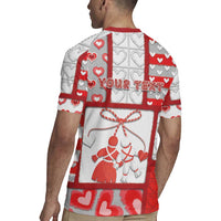 Personalized Romania Valentine's Day Rugby Jersey Martenitsi With Hearts Knitting Effect