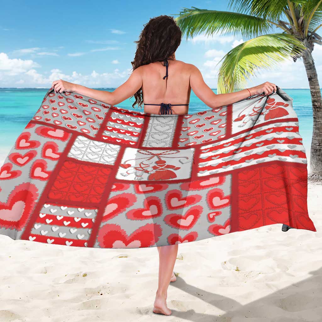 Romania Valentine's Day Sarong Martenitsi With Hearts Knitting Effect