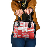 Romania Valentine's Day Shoulder Handbag Martenitsi With Hearts Knitting Effect