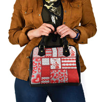 Romania Valentine's Day Shoulder Handbag Martenitsi With Hearts Knitting Effect