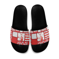 Romania Valentine's Day Slide Sandals Martenitsi With Hearts Knitting Effect