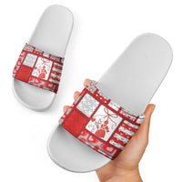Romania Valentine's Day Slide Sandals Martenitsi With Hearts Knitting Effect