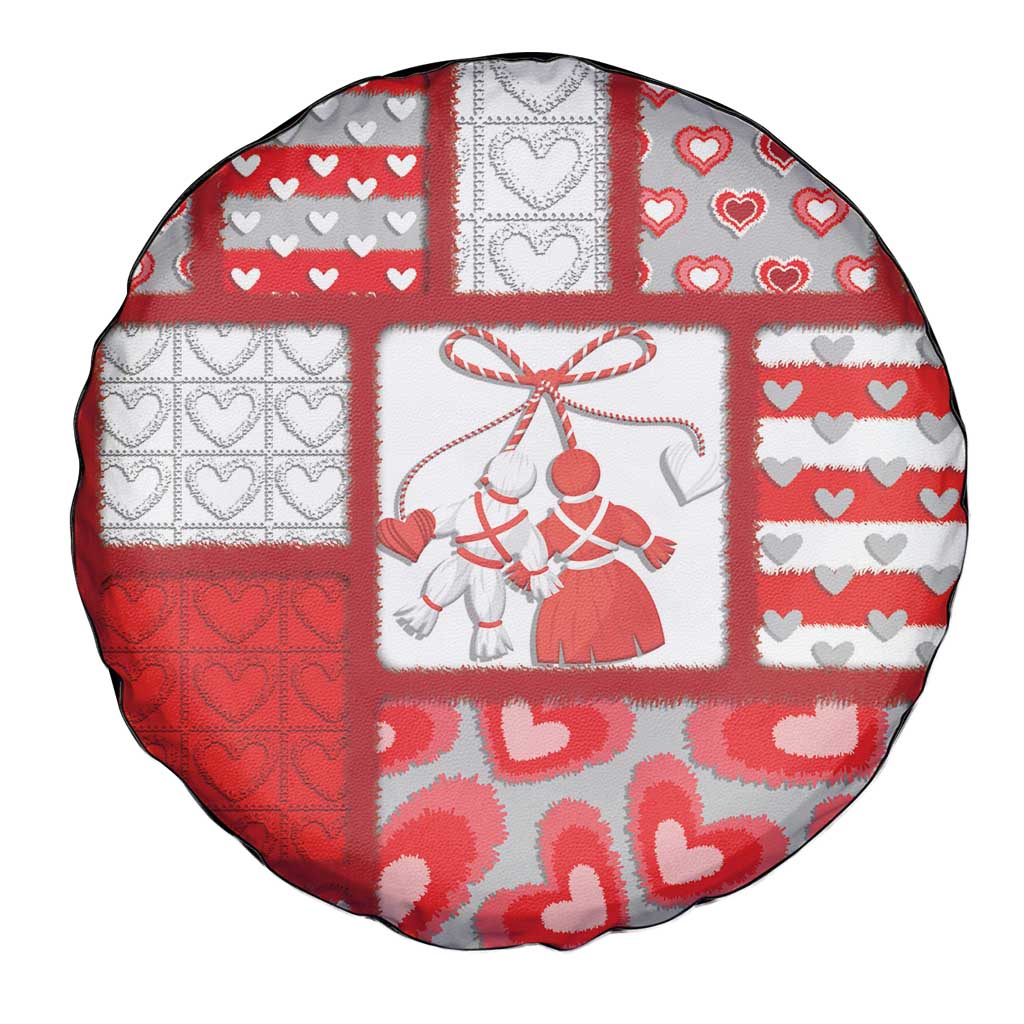 Romania Valentine's Day Spare Tire Cover Martenitsi With Hearts Knitting Effect