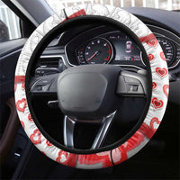 Romania Valentine's Day Steering Wheel Cover Martenitsi With Hearts Knitting Effect