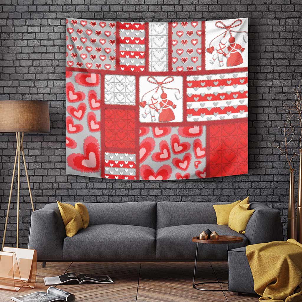 Romania Valentine's Day Tapestry Martenitsi With Hearts Knitting Effect