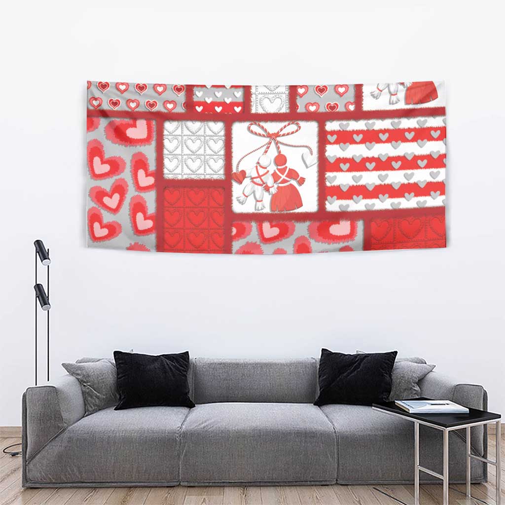 Romania Valentine's Day Tapestry Martenitsi With Hearts Knitting Effect
