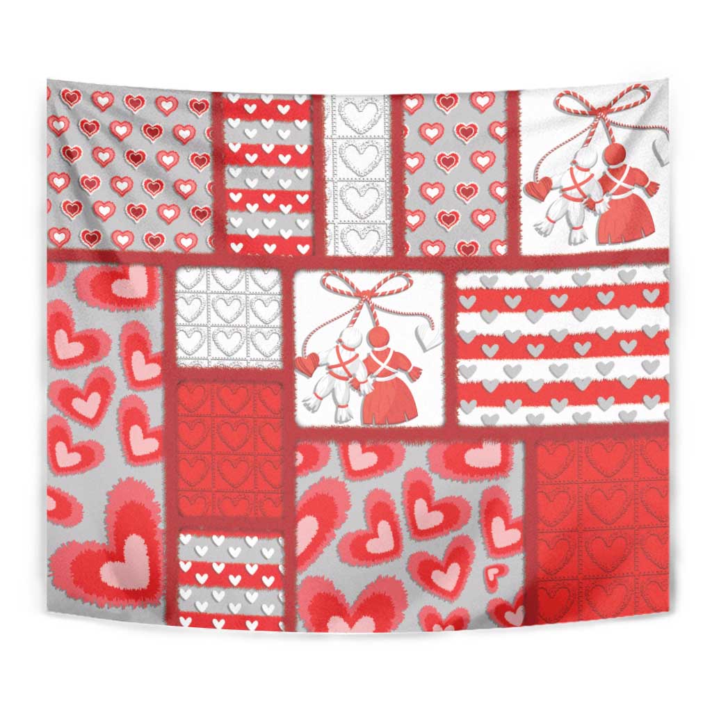 Romania Valentine's Day Tapestry Martenitsi With Hearts Knitting Effect