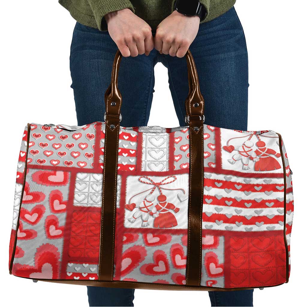 Romania Valentine's Day Travel Bag Martenitsi With Hearts Knitting Effect