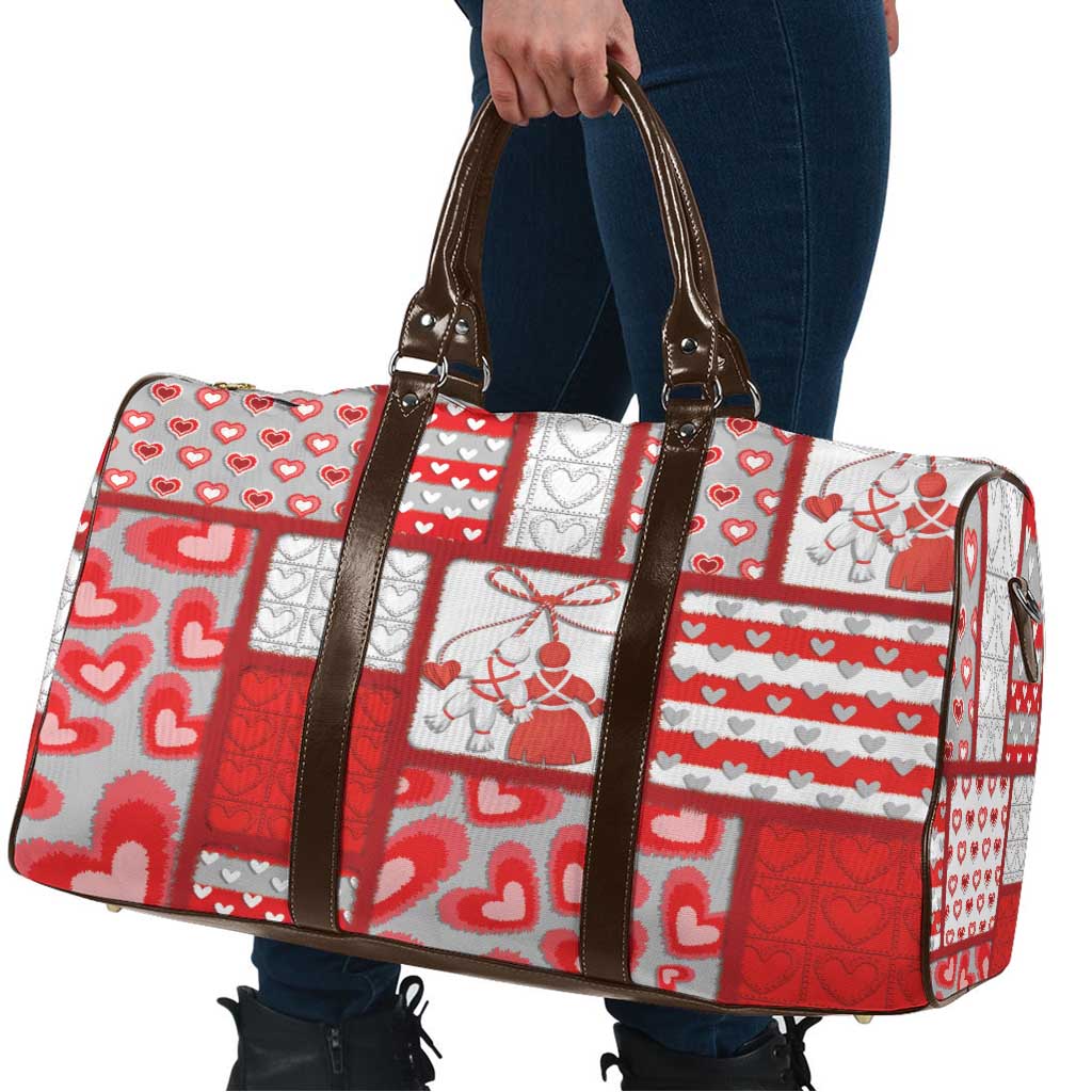 Romania Valentine's Day Travel Bag Martenitsi With Hearts Knitting Effect