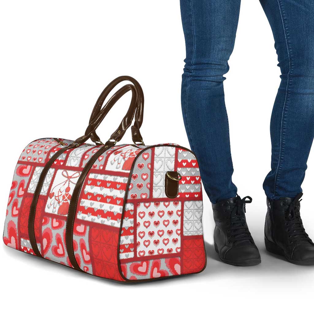 Romania Valentine's Day Travel Bag Martenitsi With Hearts Knitting Effect