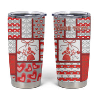 Personalized Romania Valentine's Day Tumbler Cup Martenitsi With Hearts Knitting Effect