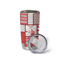 Personalized Romania Valentine's Day Tumbler Cup Martenitsi With Hearts Knitting Effect