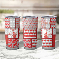 Personalized Romania Valentine's Day Tumbler Cup Martenitsi With Hearts Knitting Effect