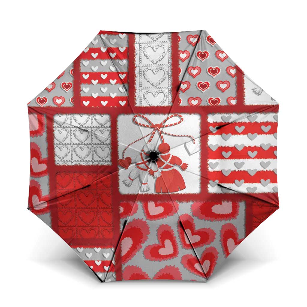 Romania Valentine's Day Umbrella Martenitsi With Hearts Knitting Effect