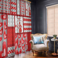 Romania Valentine's Day Window Curtain Martenitsi With Hearts Knitting Effect