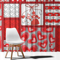 Romania Valentine's Day Window Curtain Martenitsi With Hearts Knitting Effect