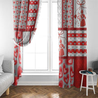 Romania Valentine's Day Window Curtain Martenitsi With Hearts Knitting Effect