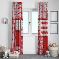 Romania Valentine's Day Window Curtain Martenitsi With Hearts Knitting Effect