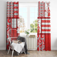 Romania Valentine's Day Window Curtain Martenitsi With Hearts Knitting Effect