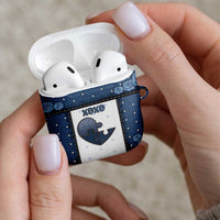 XOXO Valentine's Day AirPods Case Pieces Of The Heart Old Denim Fabric Effect