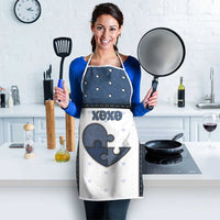 XOXO Valentine's Day Apron Pieces Of The Heart Old Denim Fabric Effect
