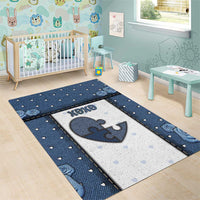 XOXO Valentine's Day Area Rug Pieces Of The Heart Old Denim Fabric Effect