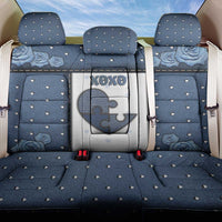 XOXO Valentine's Day Back Car Seat Cover Pieces Of The Heart Old Denim Fabric Effect