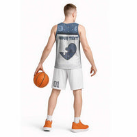 Personalized XOXO Valentine's Day Basketball Jersey Pieces Of The Heart Old Denim Fabric Effect