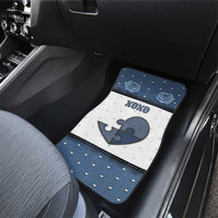 Personalized XOXO Valentine's Day Car Mats Pieces Of The Heart Old Denim Fabric Effect
