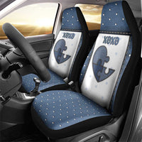 XOXO Valentine's Day Car Seat Cover Pieces Of The Heart Old Denim Fabric Effect