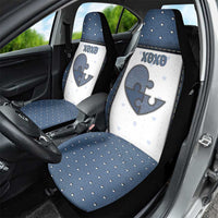 XOXO Valentine's Day Car Seat Cover Pieces Of The Heart Old Denim Fabric Effect