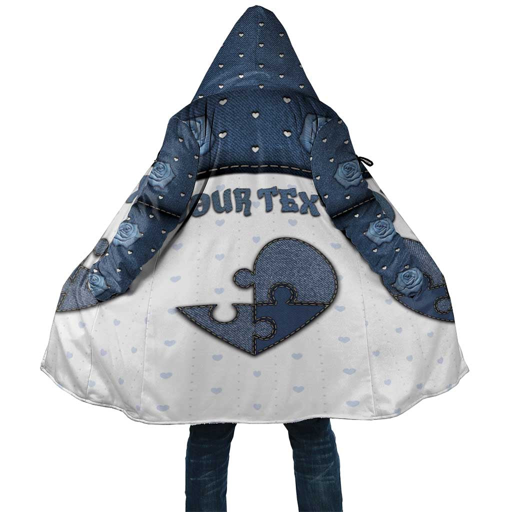 Personalized XOXO Valentine's Day Cloak Pieces Of The Heart Old Denim Fabric Effect