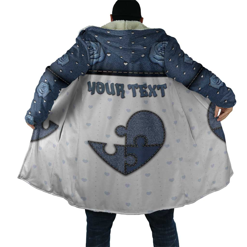 Personalized XOXO Valentine's Day Cloak Pieces Of The Heart Old Denim Fabric Effect
