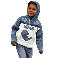 Personalized XOXO Valentine's Day Kid Hoodie Pieces Of The Heart Old Denim Fabric Effect