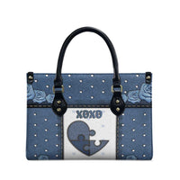 XOXO Valentine's Day Leather Bag Pieces Of The Heart Old Denim Fabric Effect