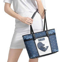 XOXO Valentine's Day Leather Tote Bag Pieces Of The Heart Old Denim Fabric Effect