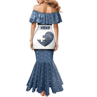 Personalized XOXO Valentine's Day Mermaid Dress Pieces Of The Heart Old Denim Fabric Effect