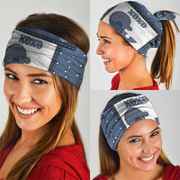 XOXO Valentine's Day Neck Gaiter Pieces Of The Heart Old Denim Fabric Effect