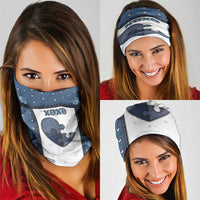 XOXO Valentine's Day Neck Gaiter Pieces Of The Heart Old Denim Fabric Effect