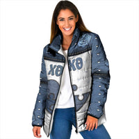Personalized XOXO Valentine's Day Padded Jacket Pieces Of The Heart Old Denim Fabric Effect