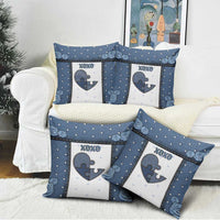 XOXO Valentine's Day Pillow Cover Pieces Of The Heart Old Denim Fabric Effect