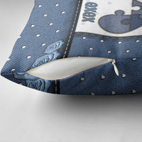 XOXO Valentine's Day Pillow Cover Pieces Of The Heart Old Denim Fabric Effect