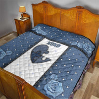 XOXO Valentine's Day Quilt Pieces Of The Heart Old Denim Fabric Effect