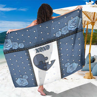 XOXO Valentine's Day Sarong Pieces Of The Heart Old Denim Fabric Effect