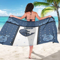 XOXO Valentine's Day Sarong Pieces Of The Heart Old Denim Fabric Effect