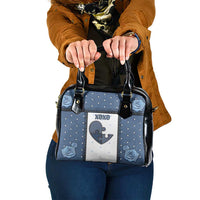 XOXO Valentine's Day Shoulder Handbag Pieces Of The Heart Old Denim Fabric Effect
