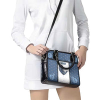 XOXO Valentine's Day Shoulder Handbag Pieces Of The Heart Old Denim Fabric Effect